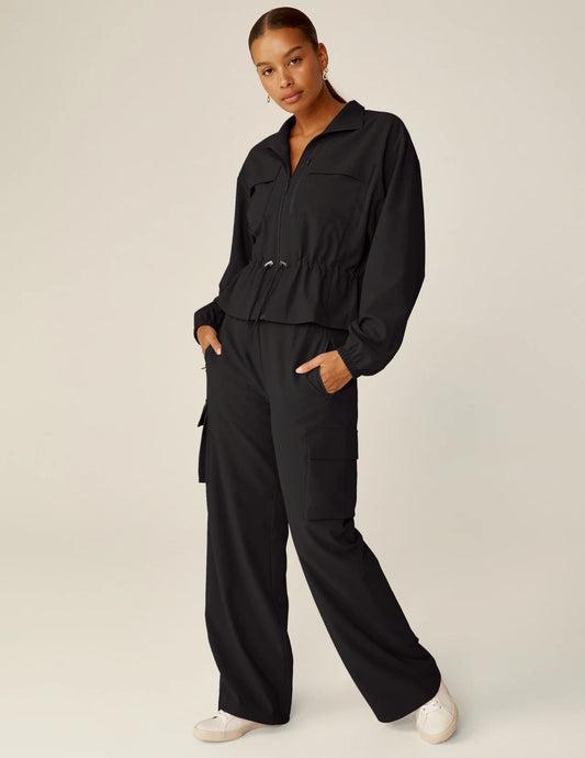 City Chic Jacket/Cargo Pant Set - Black