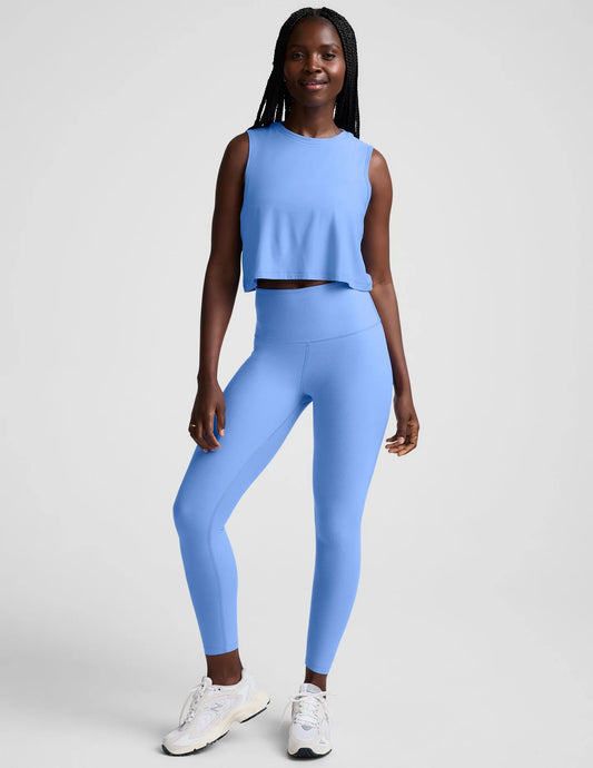 Minimal Cropped Tank - Flower Blue