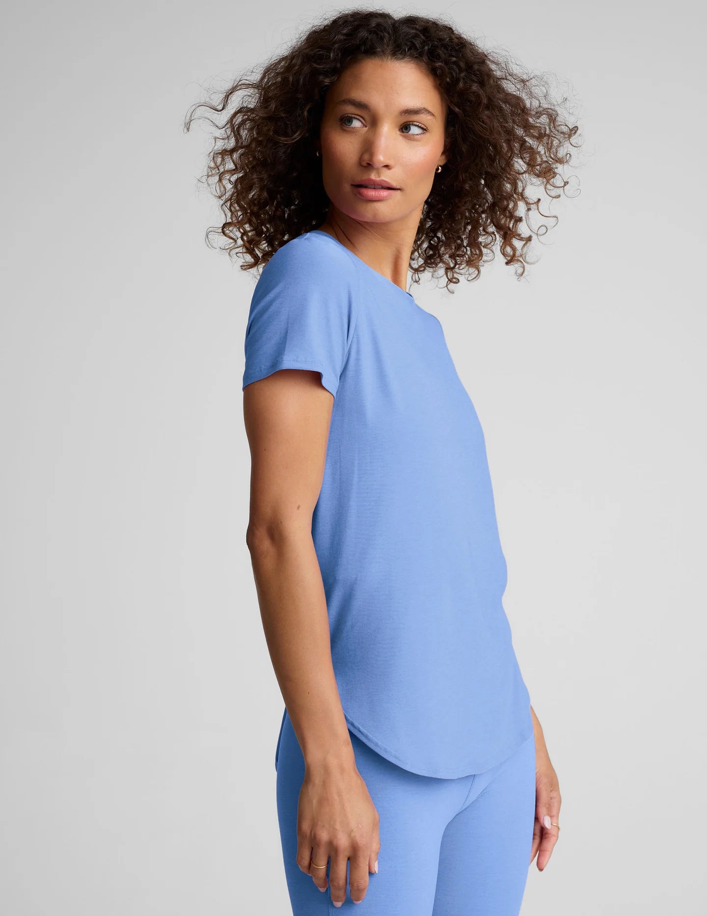 On the Low Tee - Flower Blue
