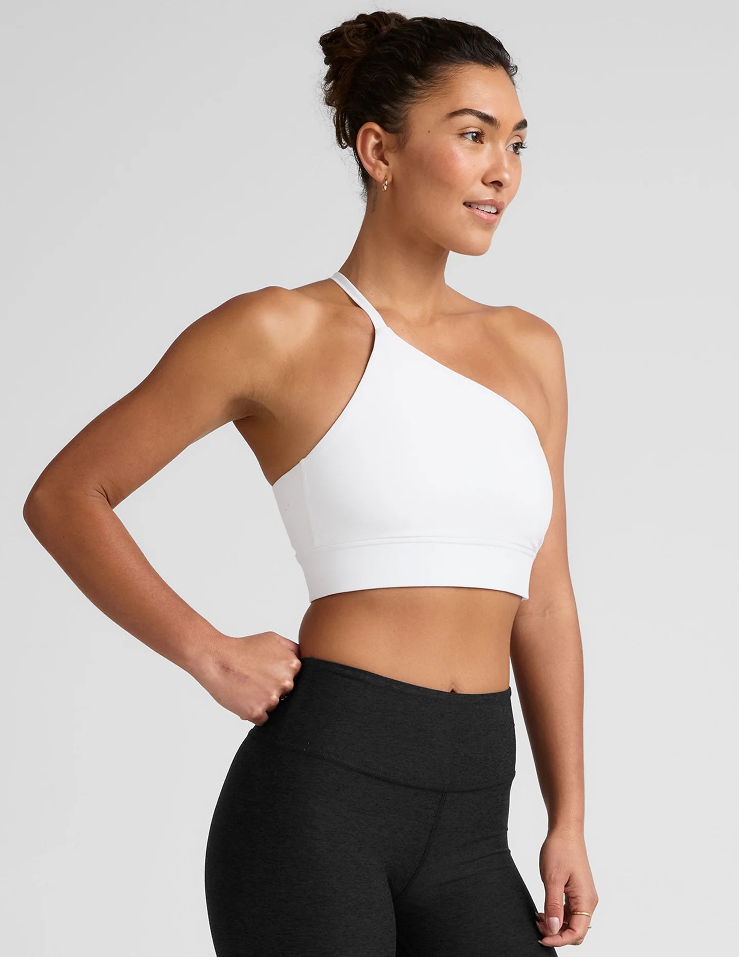 One Shoulder Line Bra - White