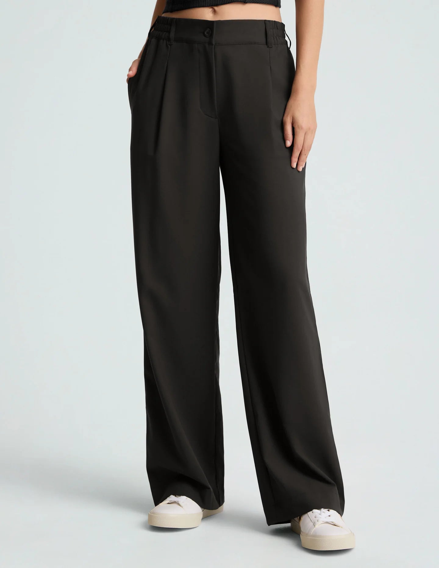 Midtown Cropped Jacket/Status Wide Leg Trousers - Black