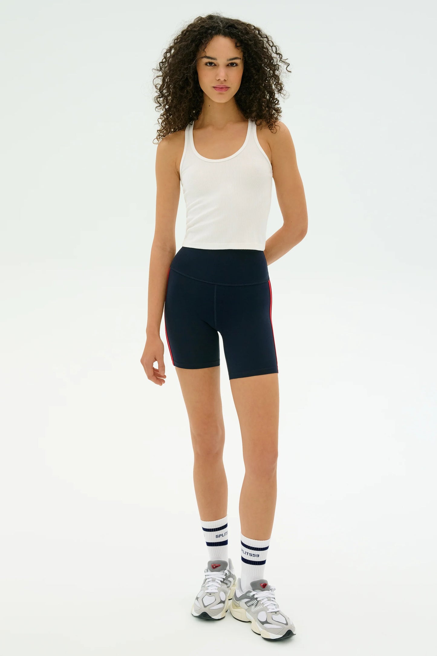 Ella Airweight Biker Short - Indigo/Pirared