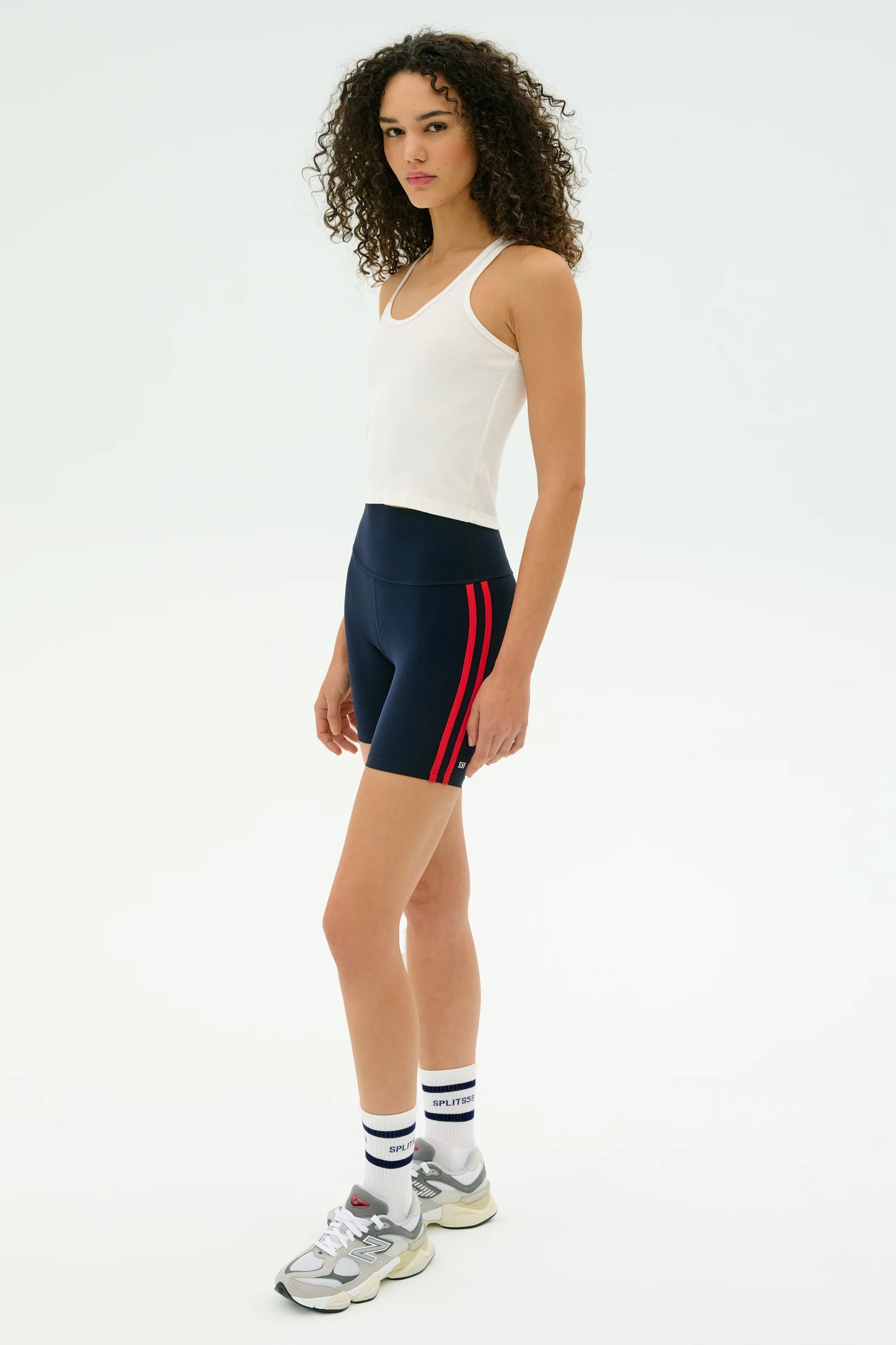 Ella Airweight Biker Short - Indigo/Pirared