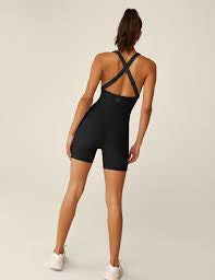 Routine Ribbed Biker Jumpsuit - Black Onyx