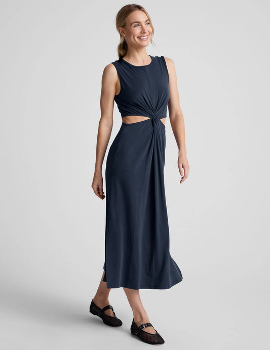 Around the World Twist Dress - Navy