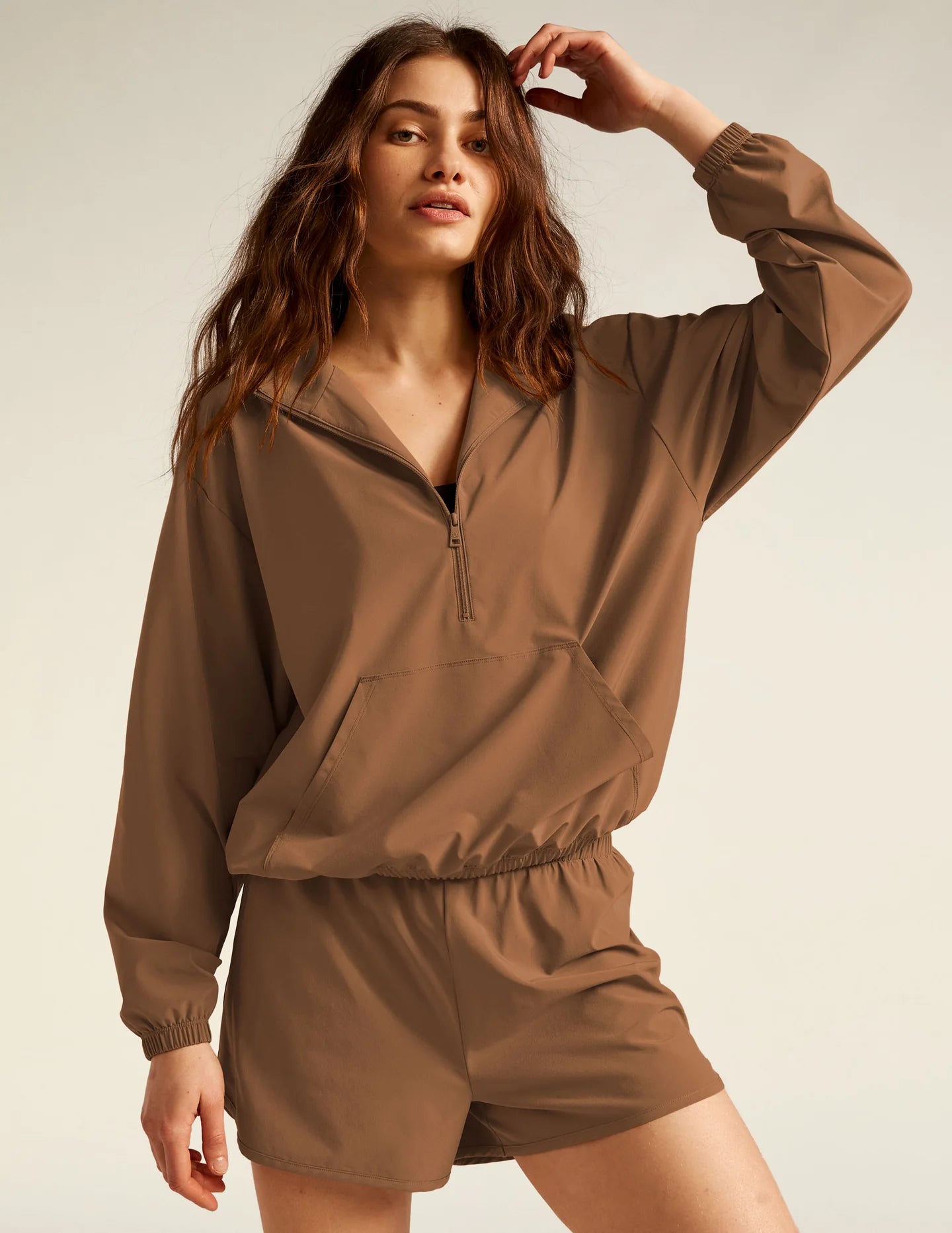 In stride Pullover/Short Set - Toffee