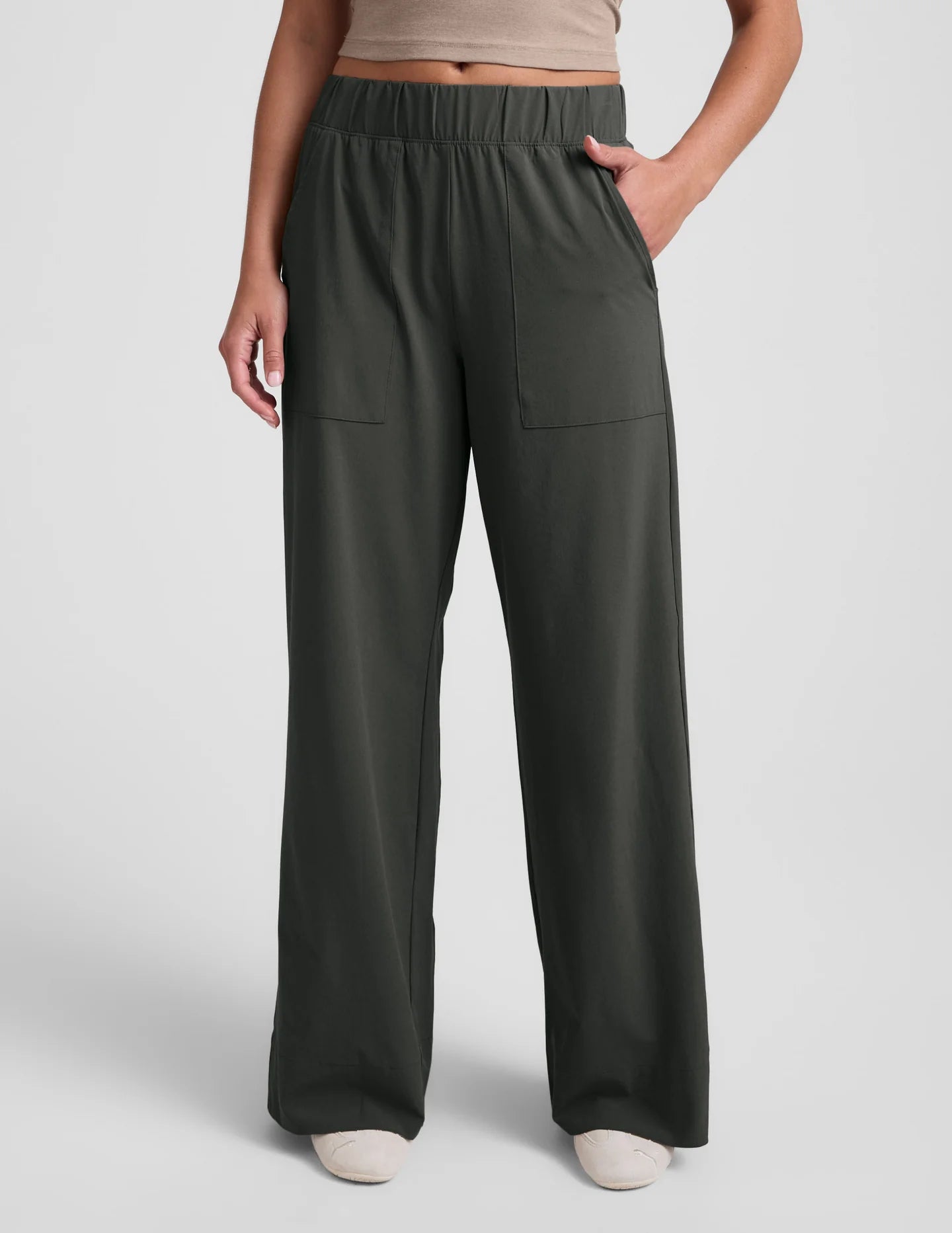 Easy Wide Leg Pant - Slate Green