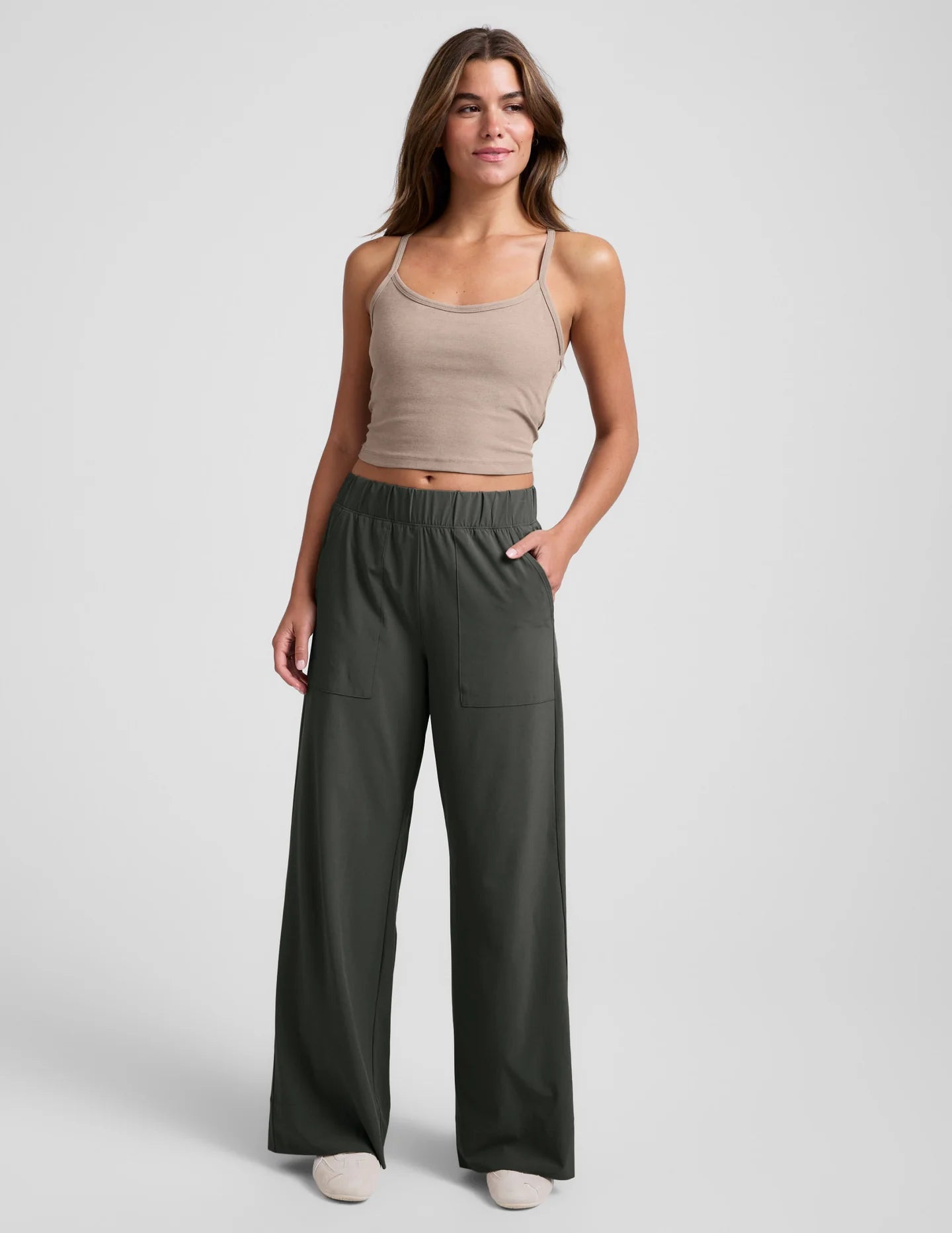 Easy Wide Leg Pant - Slate Green
