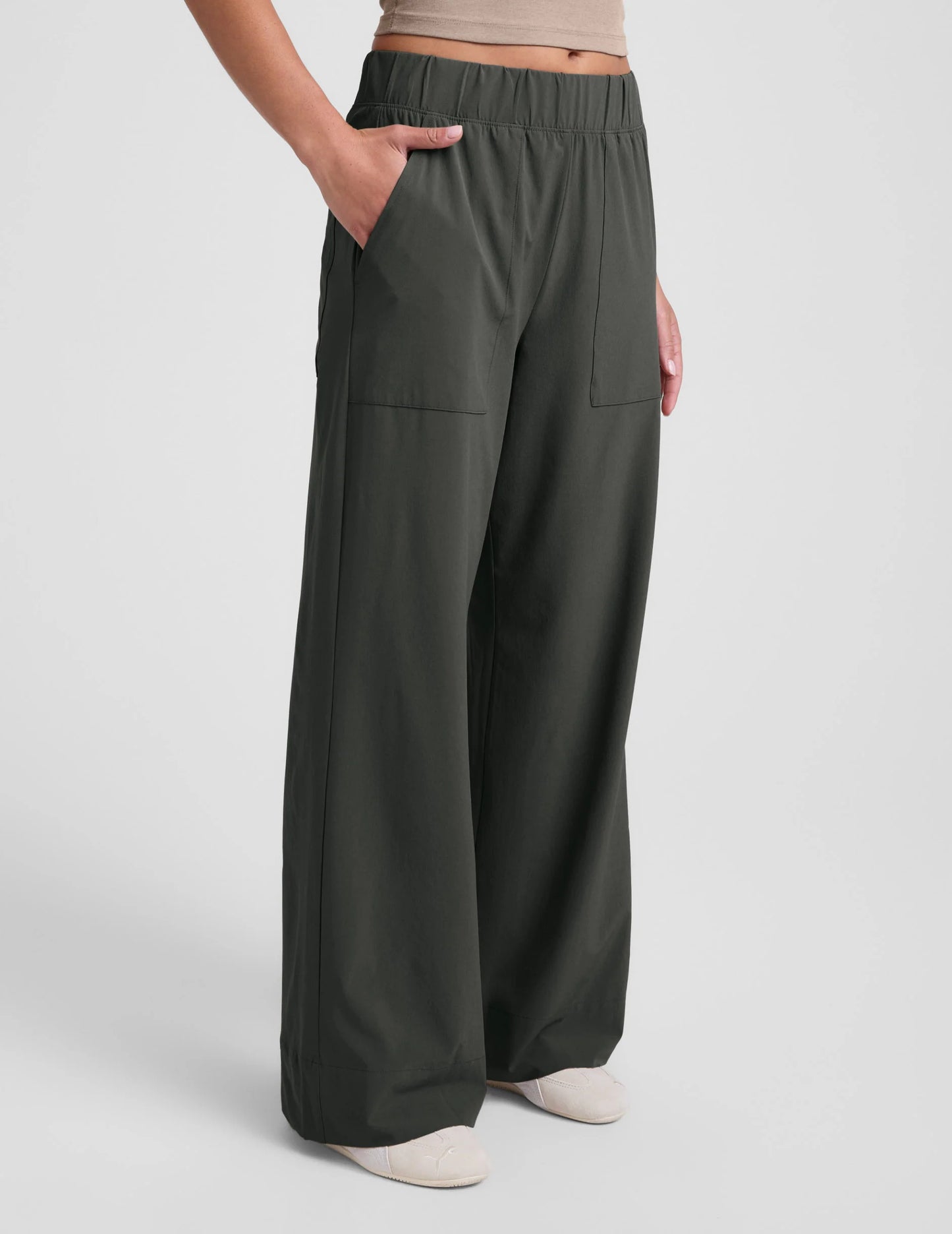 Easy Wide Leg Pant - Slate Green