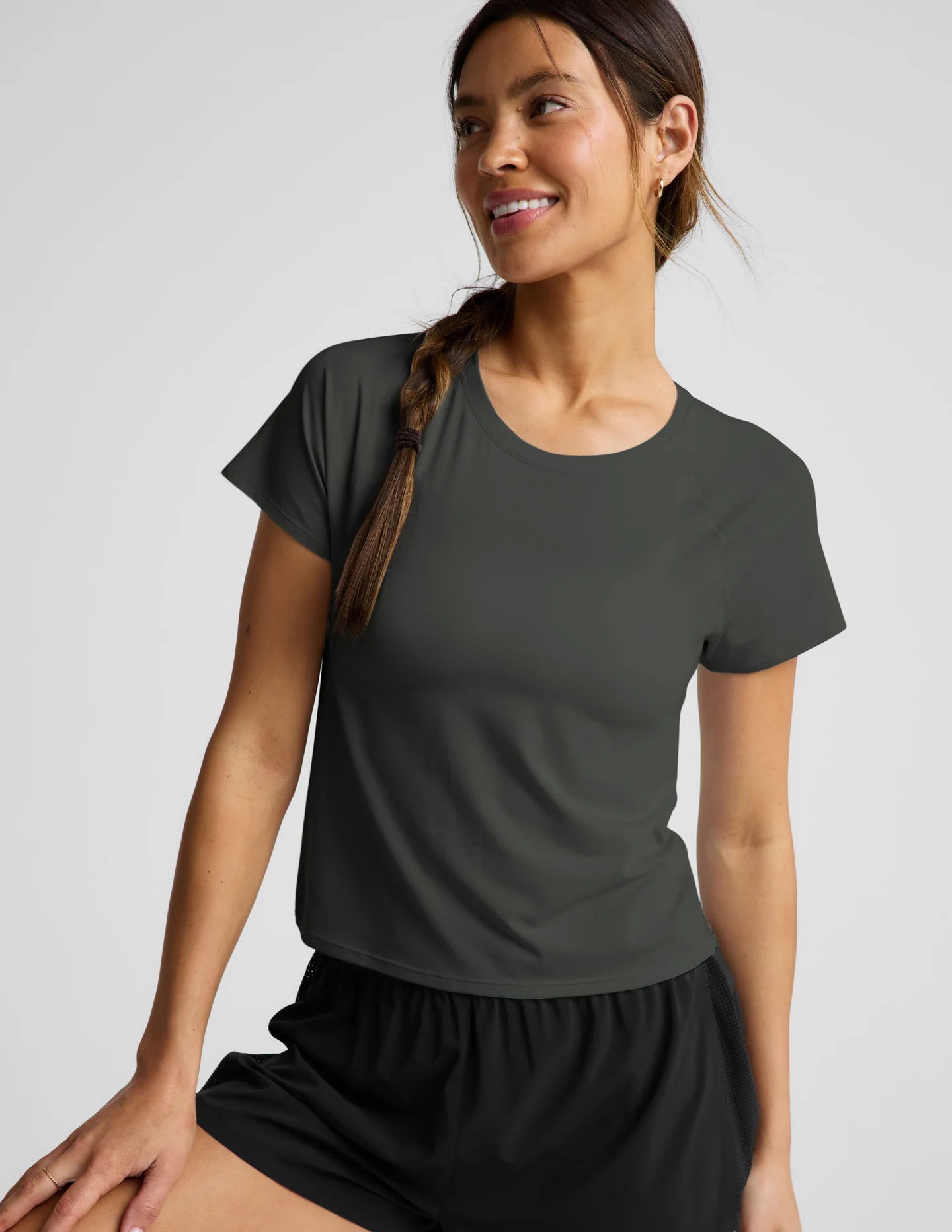 Breezeweight Active Short Slv Tee - Slate Green