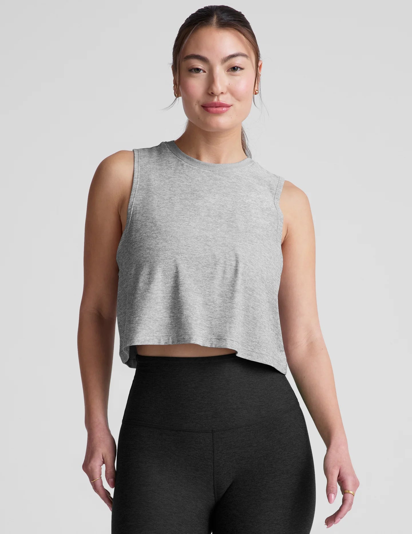 Minimal Cropped Tank - Silver Mist