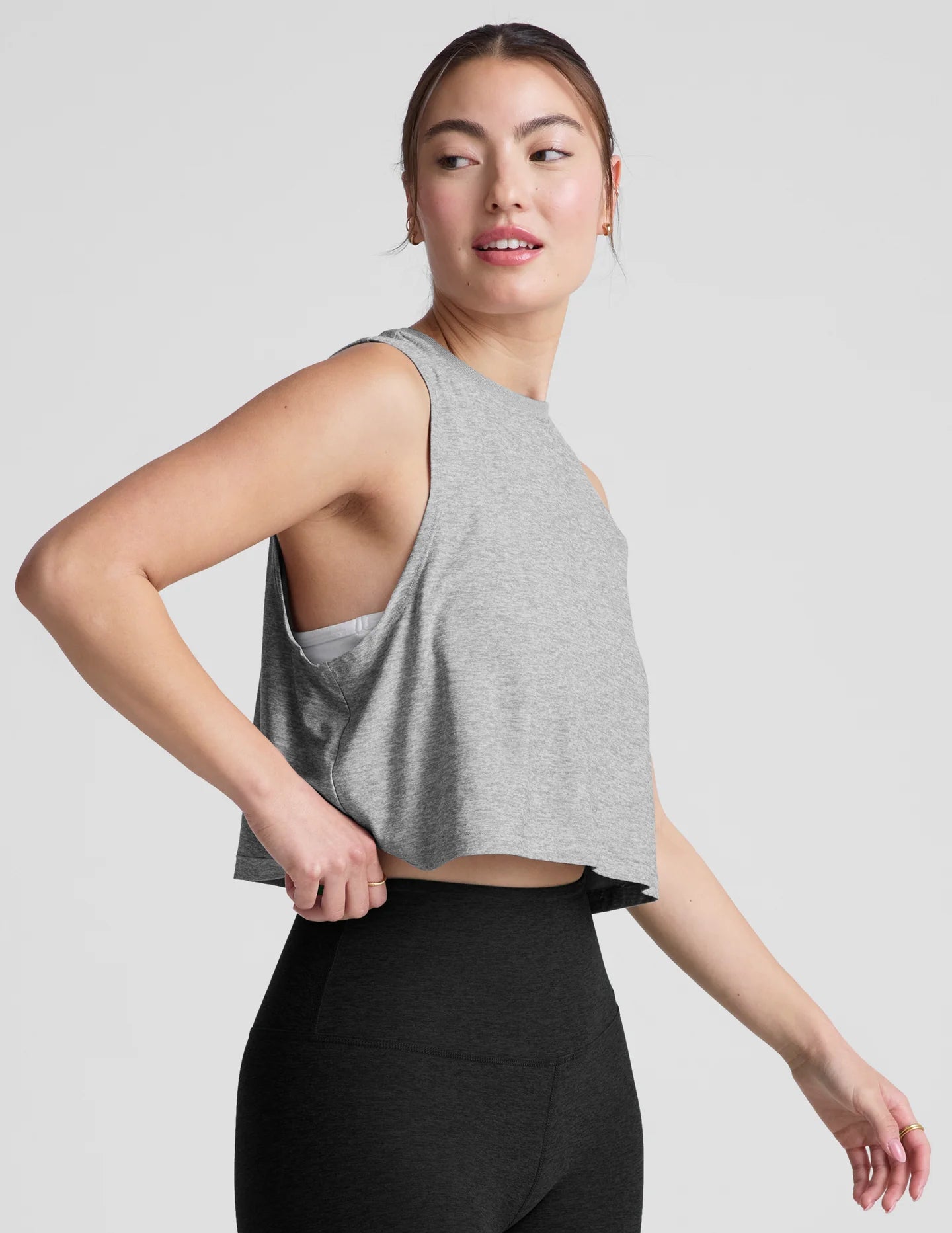Minimal Cropped Tank - Silver Mist