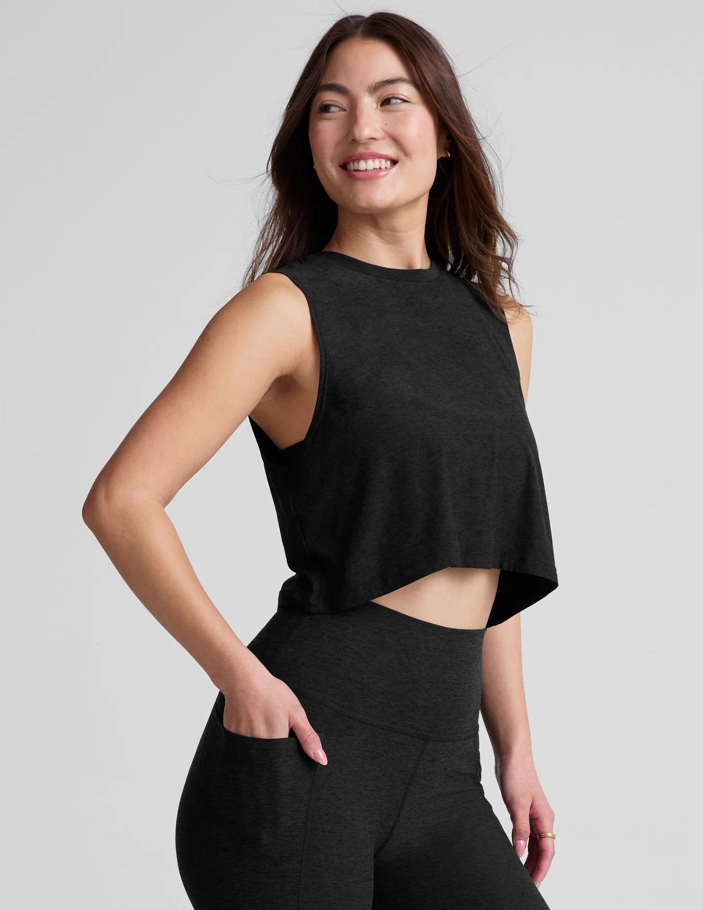 Minimal Cropped Tank - Darkest Night