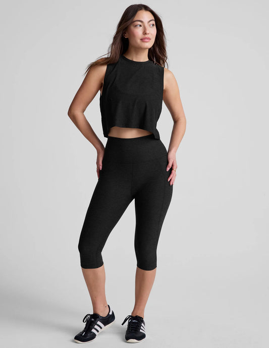 Minimal Cropped Tank - Darkest Night