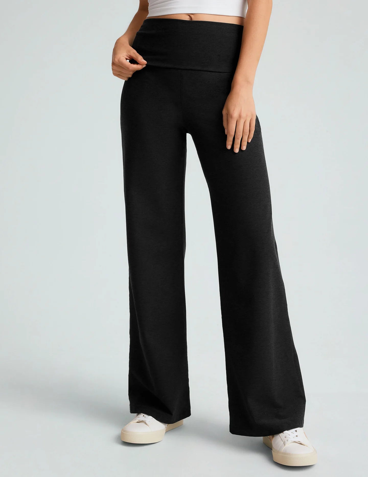 Foldover Wide Leg Pant - Darkest Night