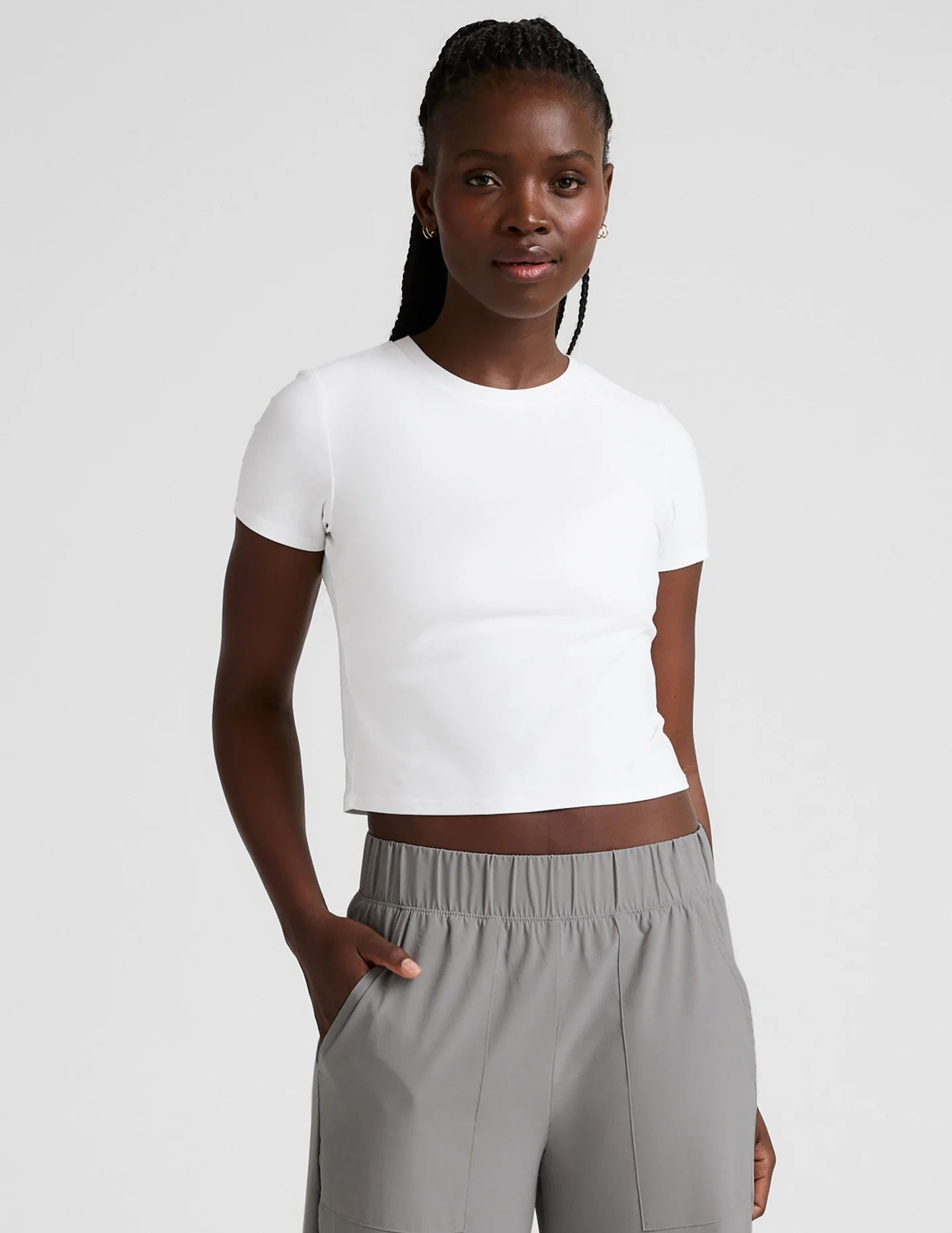 Featherweight Cropped Tee - White