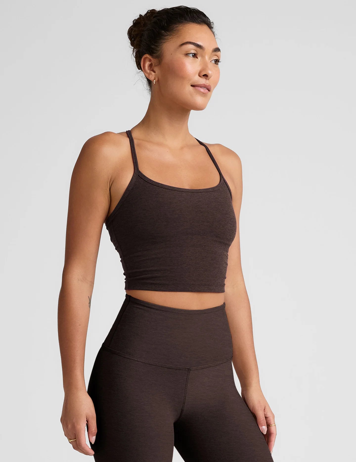 Slim Racerback Cropped Tank - Dark Chocolate