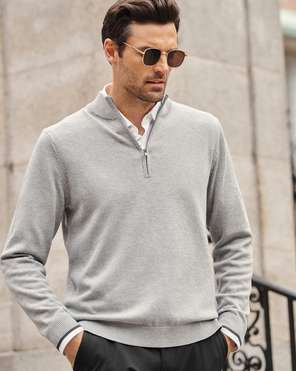 Commuter 1/4 Zip - Gray Heather