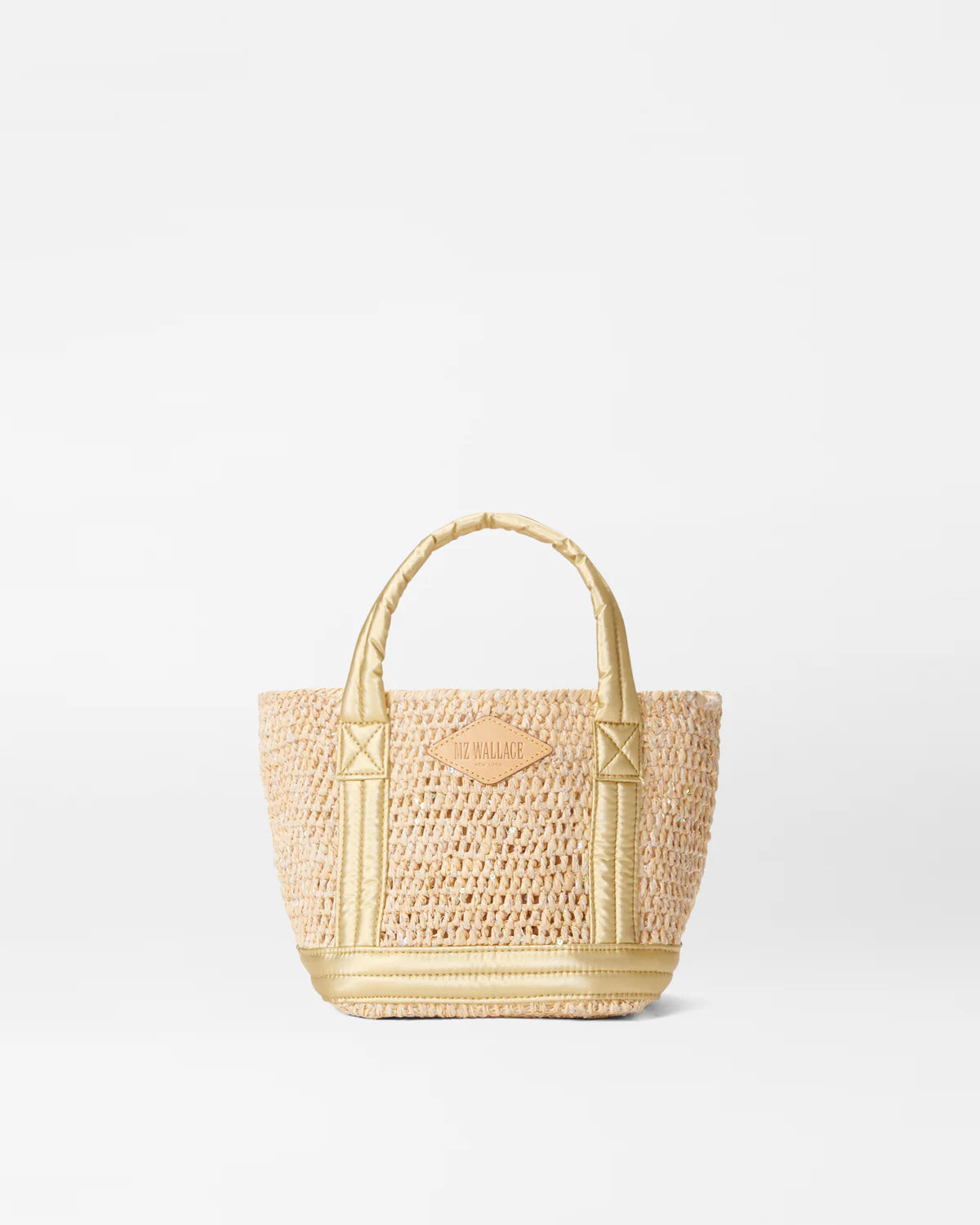 Mini Raffia Tote - Light Gold