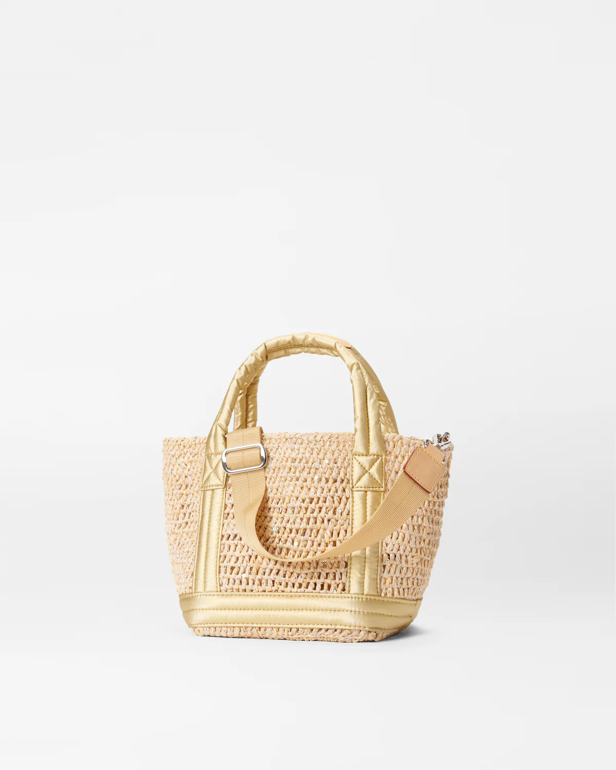 Mini Raffia Tote - Light Gold