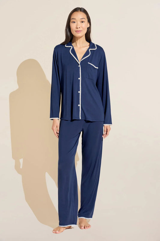 Frida Whip Stitch PJ Set - Navy