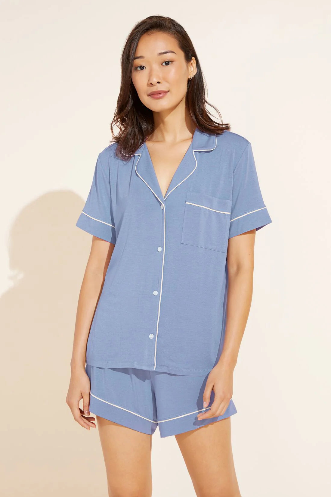 Gisele Relaxed Short PJ Set - Wedgewood Blue