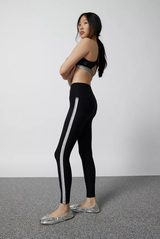 Shine On HW Midi Legging - Darkest Night