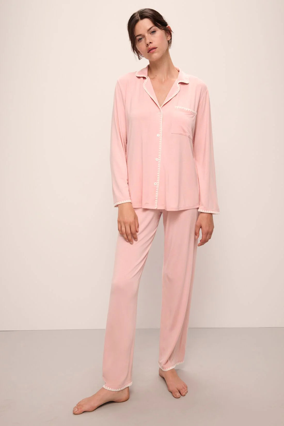 Frida Long PJ Set - Silver Pink