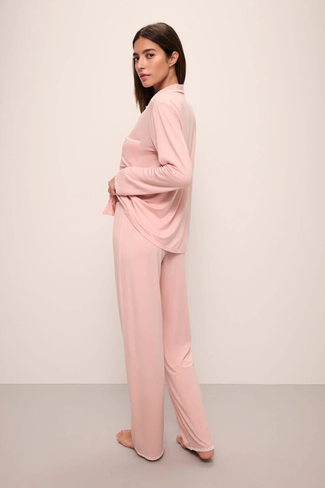 Frida Long PJ Set - Silver Pink