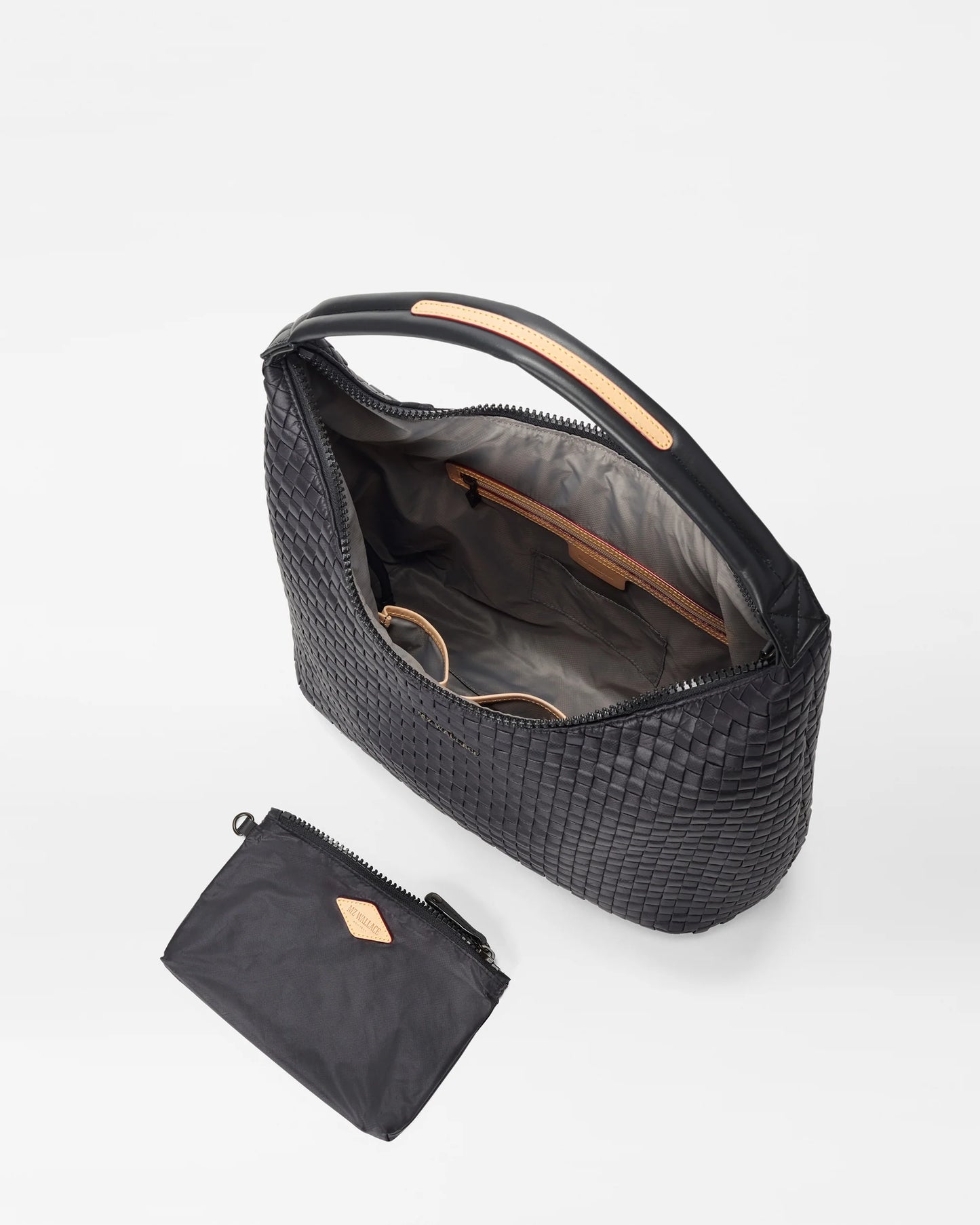 Woven Shoulder Bag L - Black