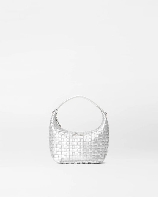 Mini Woven Hobo - Matte Silver