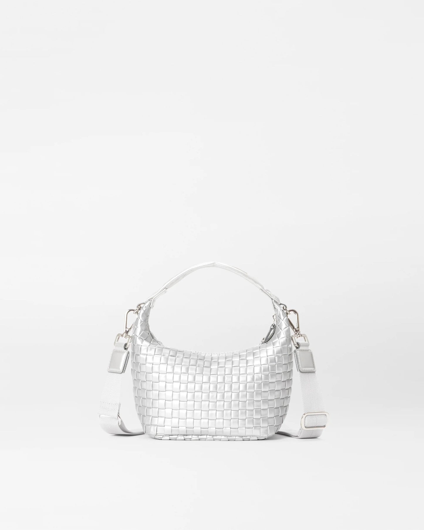 Mini Woven Hobo - Matte Silver