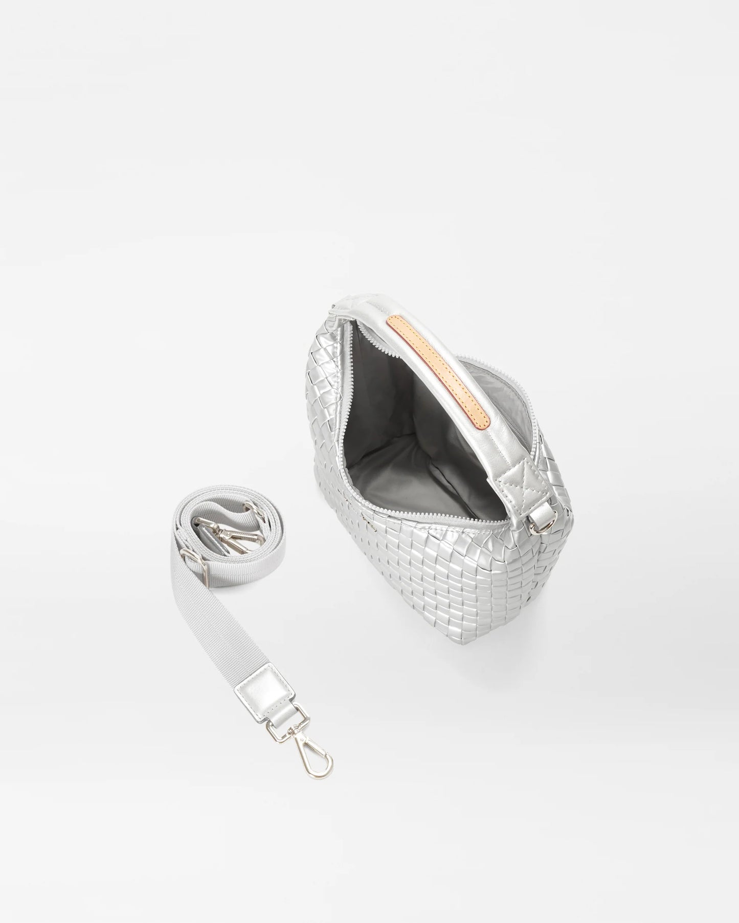 Mini Woven Hobo - Matte Silver