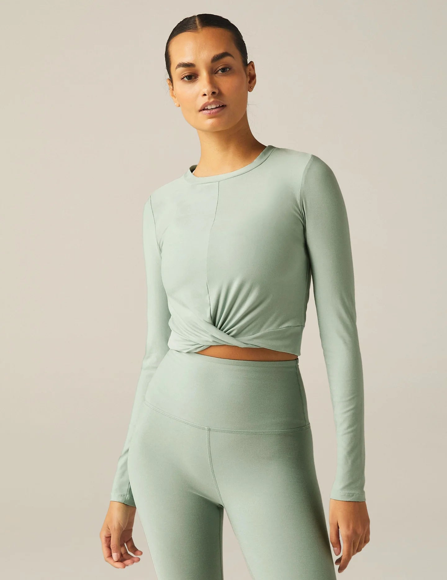 Center Stage Crop Pullover - Minty Slate