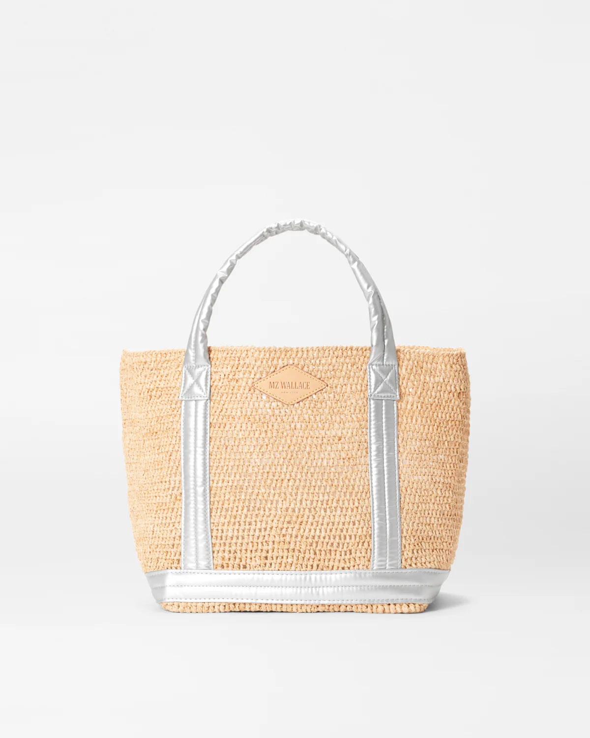 Raffia Tote S - Silver Matte