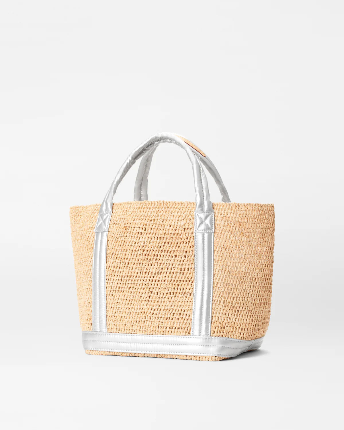 Raffia Tote S - Silver Matte