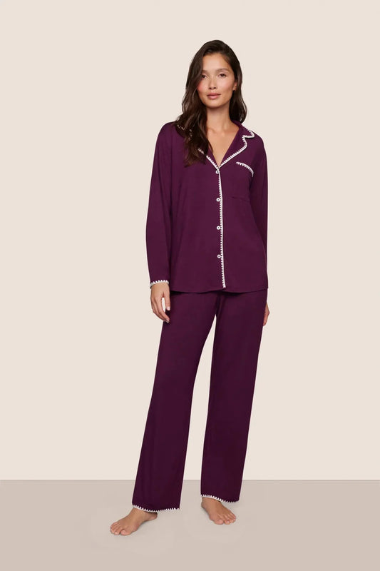 Frida Relaxed Long PJ Set - Plum