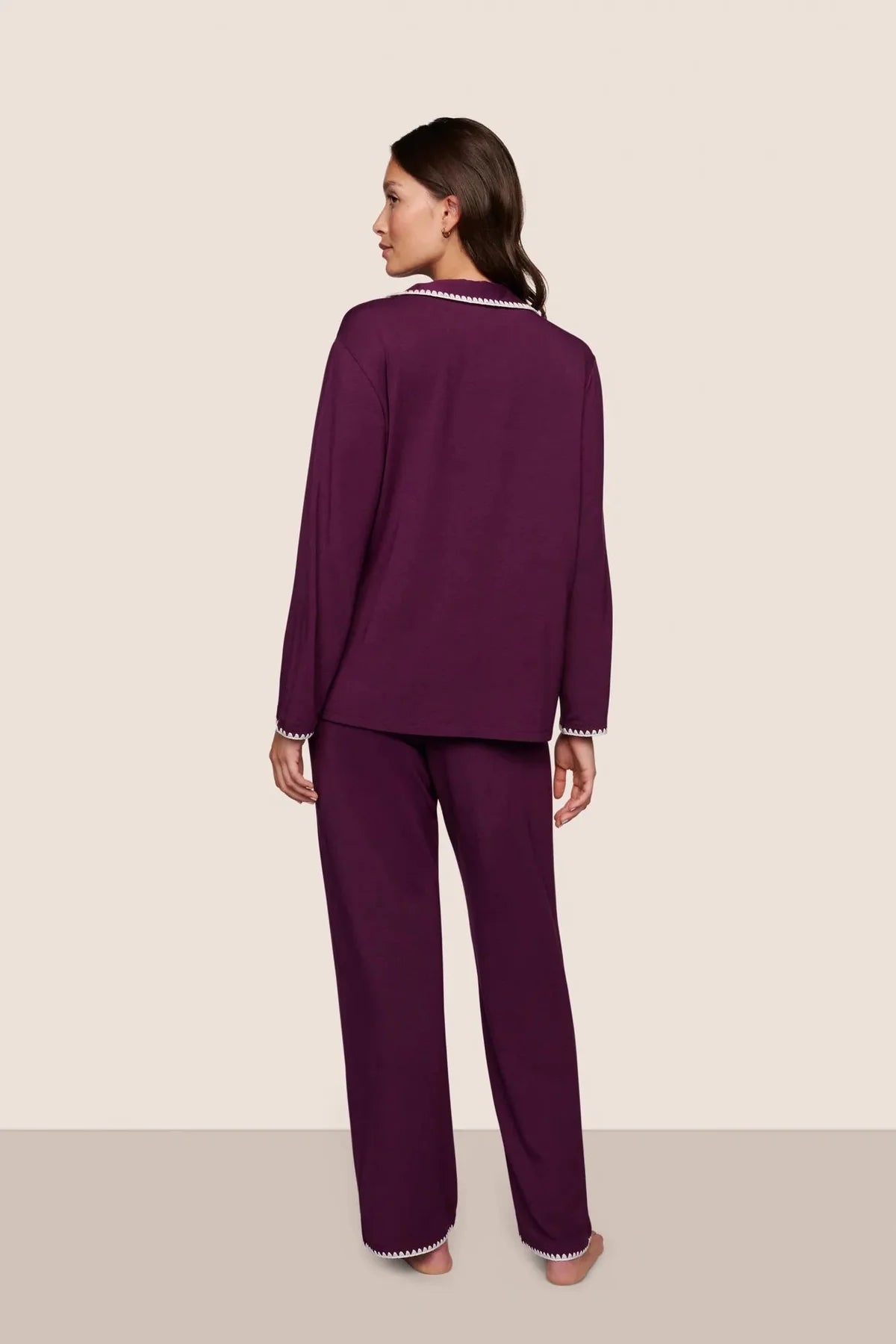 Frida Relaxed Long PJ Set - Plum