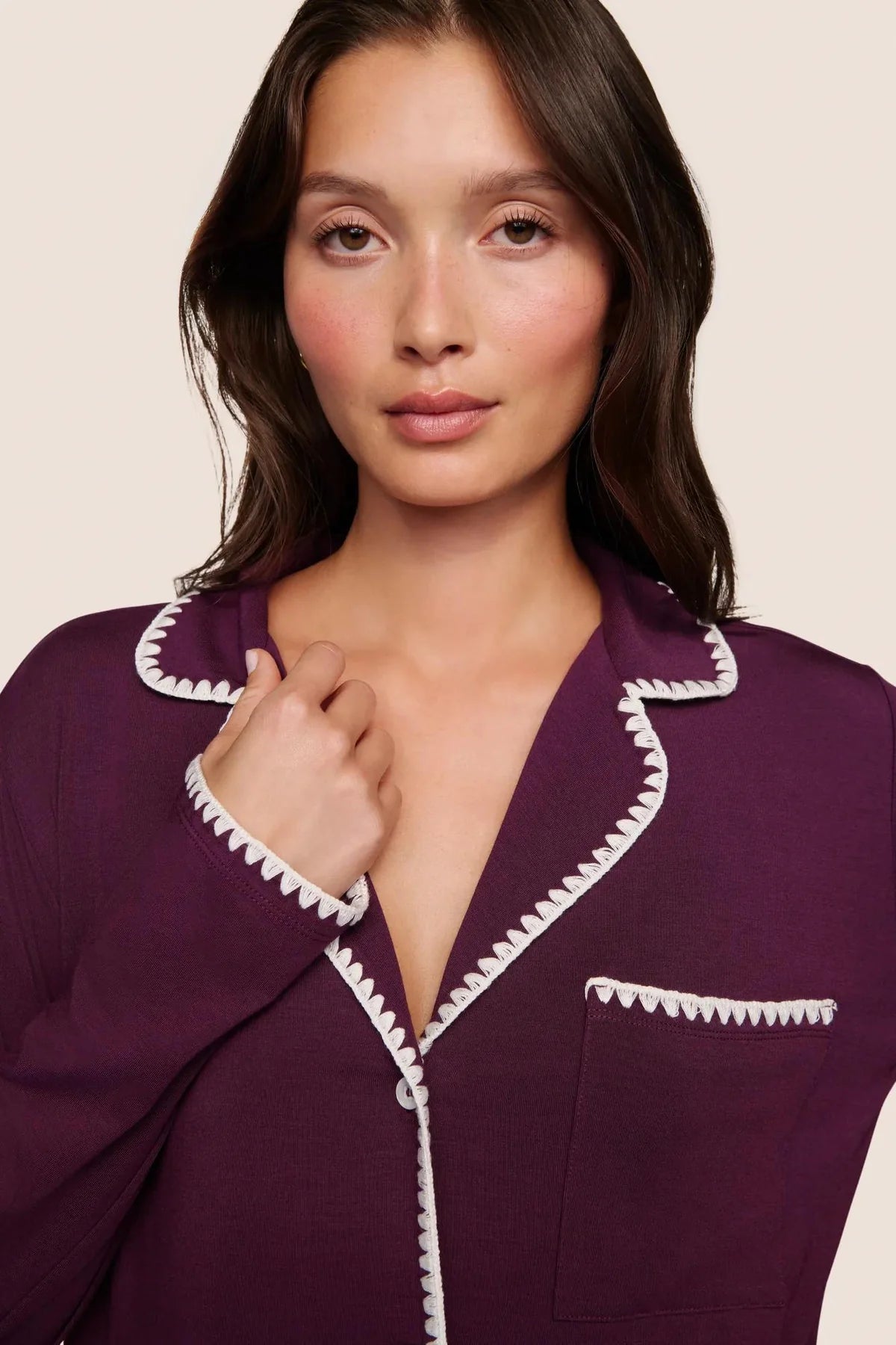Frida Relaxed Long PJ Set - Plum