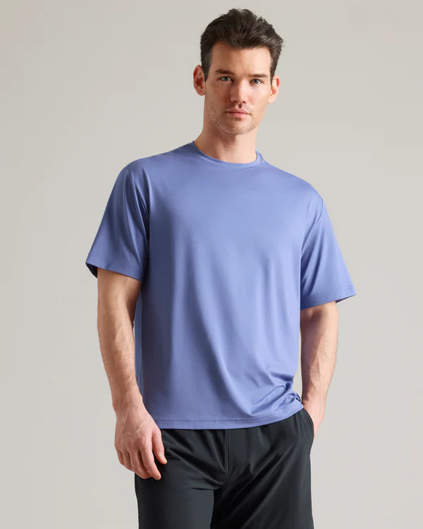 Base Training Short Slv Tee - Morning Blue