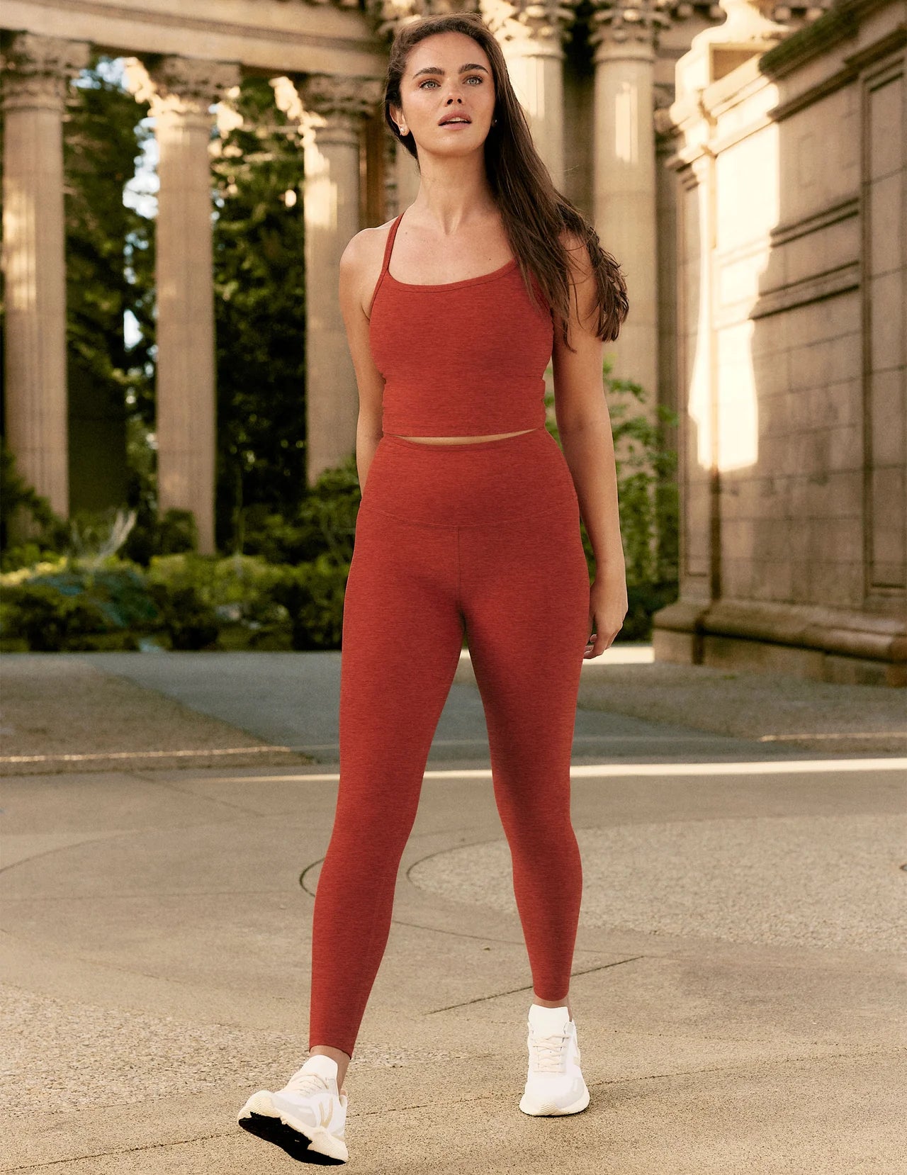 Midi HW Legging - Red Sand