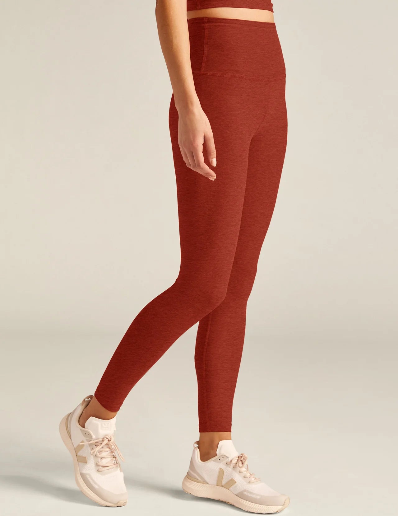 Midi HW Legging - Red Sand