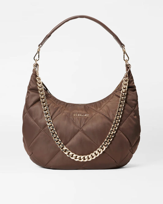 Madison Quilted Shoulder Bag - Walnut