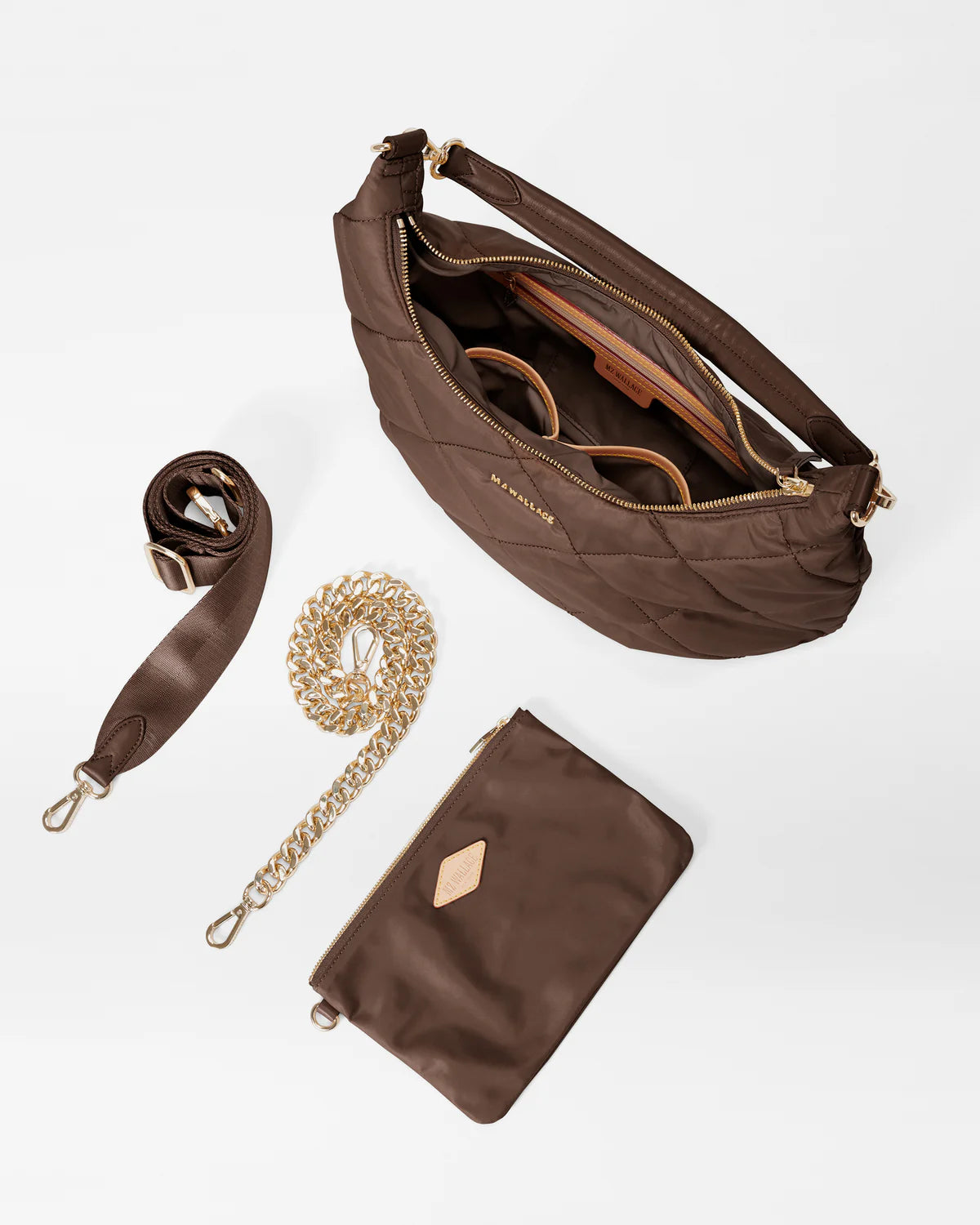 Madison Quilted Shoulder Bag - Walnut