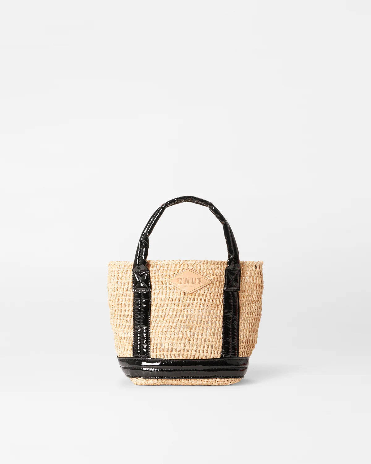 Mini Raffia Tote - Black Lacquer