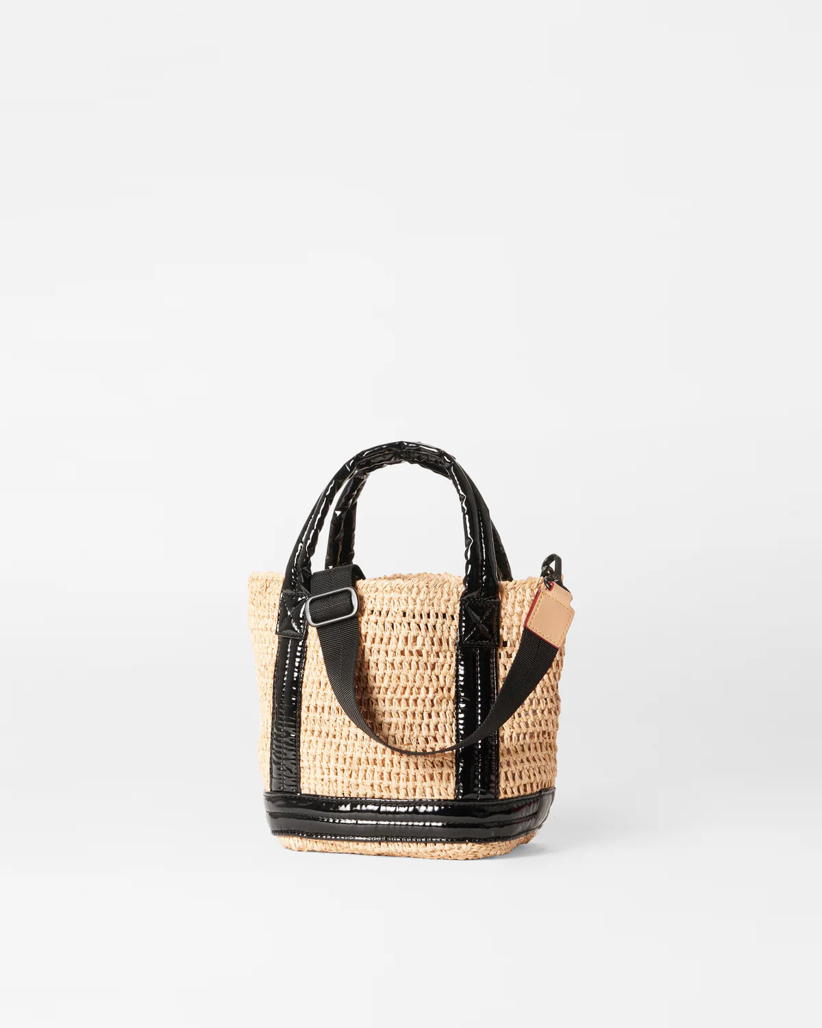 Mini Raffia Tote - Black Lacquer