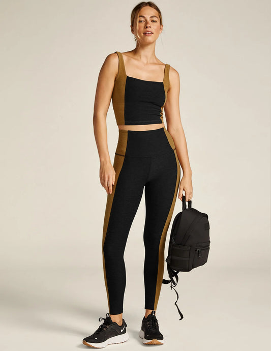 Vitality Colorblock Legging - Darkest Night/Caramel