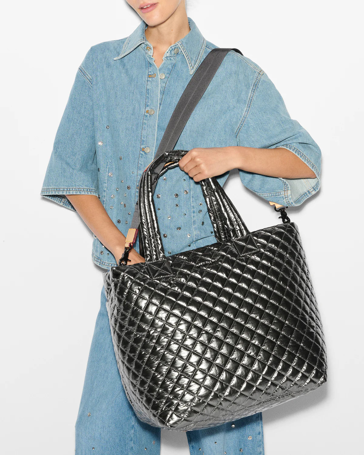 Metro Tote L - Pewter Metallic