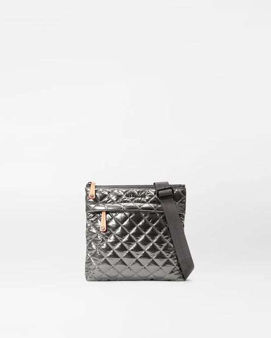 Metro Flat Crossbody - Pewter Metallic