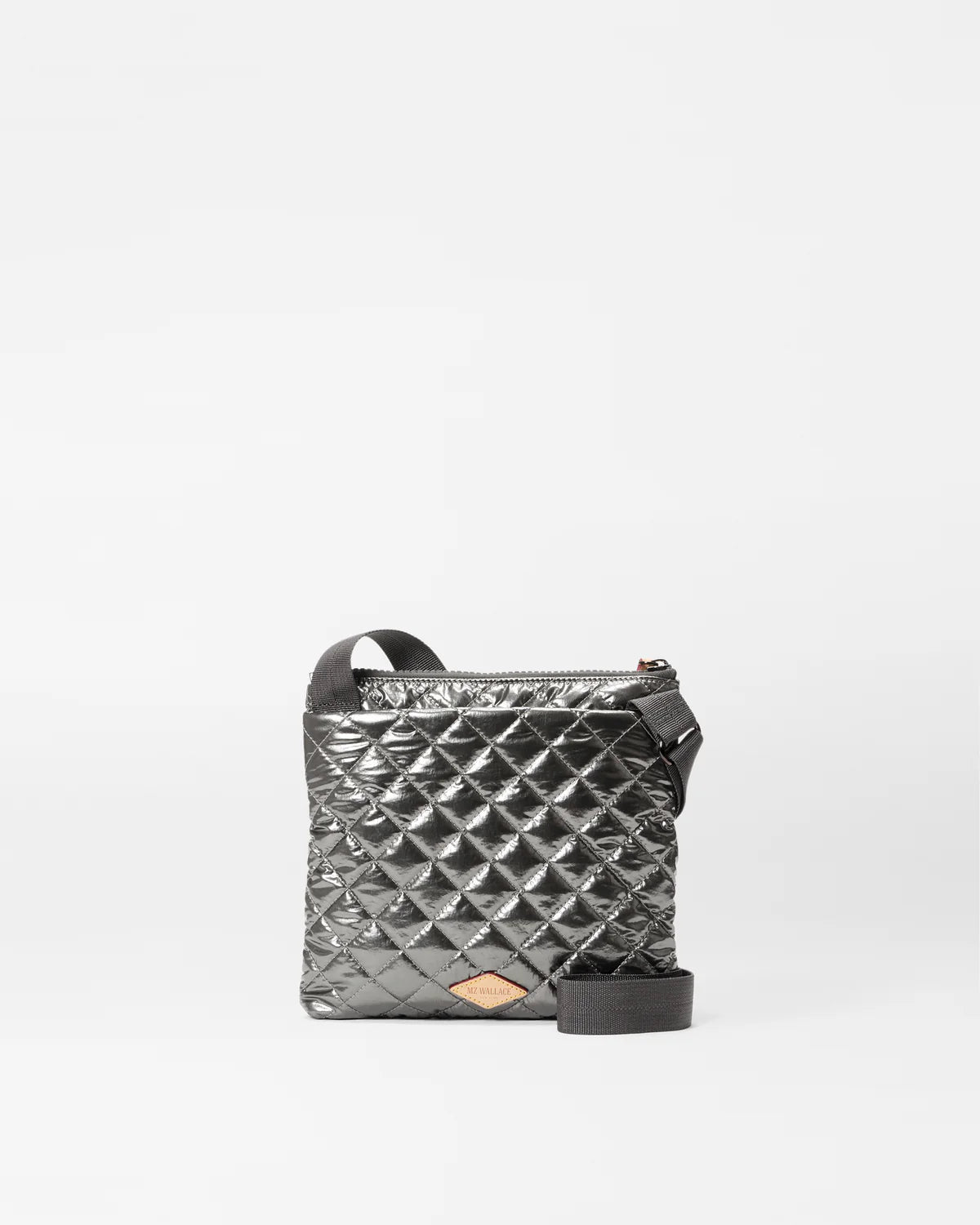 Metro Flat Crossbody - Pewter Metallic